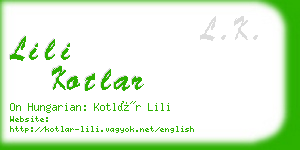 lili kotlar business card